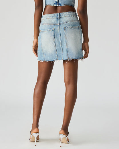 ERAS Denim Rhinestone Embellished Matching Set Mini Women's Skirt | Steve Madden Featured