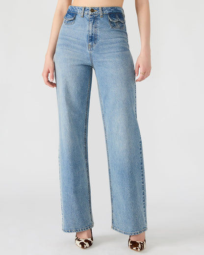 GERALDINE Forever Blue Denim Straight-Leg Women's Jeans | Steve Madden Popular