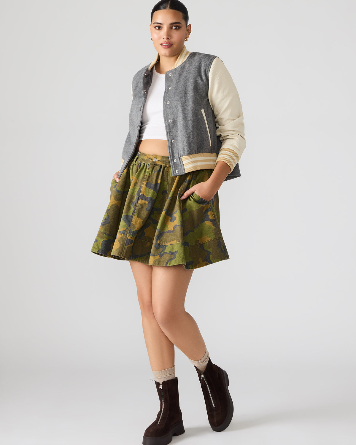 SLOAN Camouflage Mini Denim A-Line Women's Skirt | Steve Madden Signature