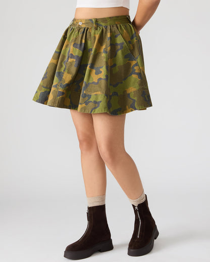 SLOAN Camouflage Mini Denim A-Line Women's Skirt | Steve Madden Signature
