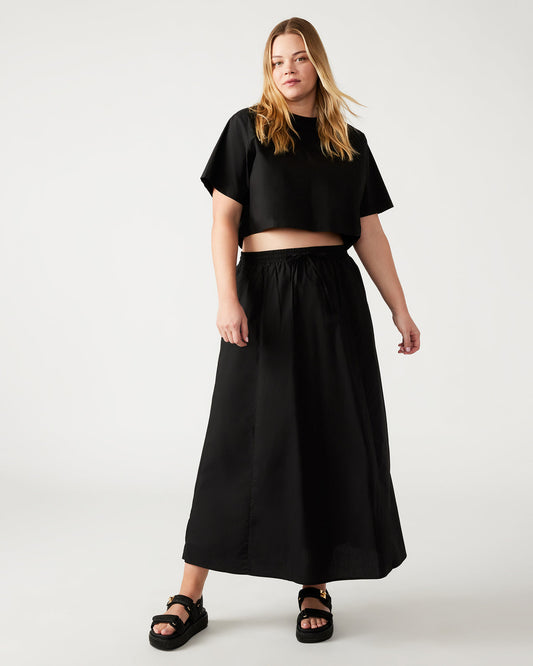 SUNNY Skirt Black | Women's A-Line Maxi Skirt | Steve Madden Top Pick