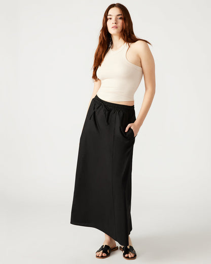 SUNNY Skirt Black | Women's A-Line Maxi Skirt | Steve Madden Top Pick