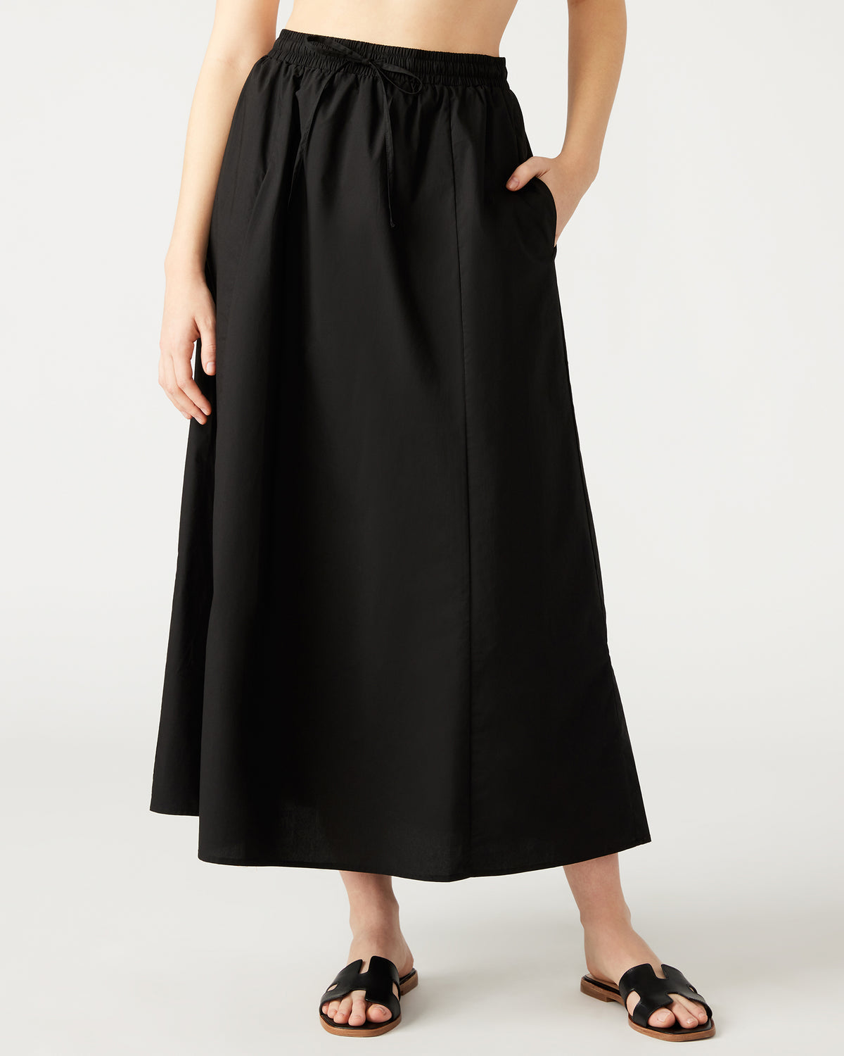 SUNNY Skirt Black | Women's A-Line Maxi Skirt | Steve Madden Top Pick