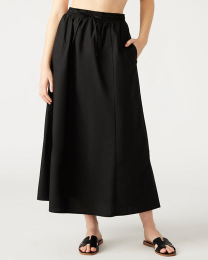 SUNNY Skirt Black | Women's A-Line Maxi Skirt | Steve Madden Top Pick