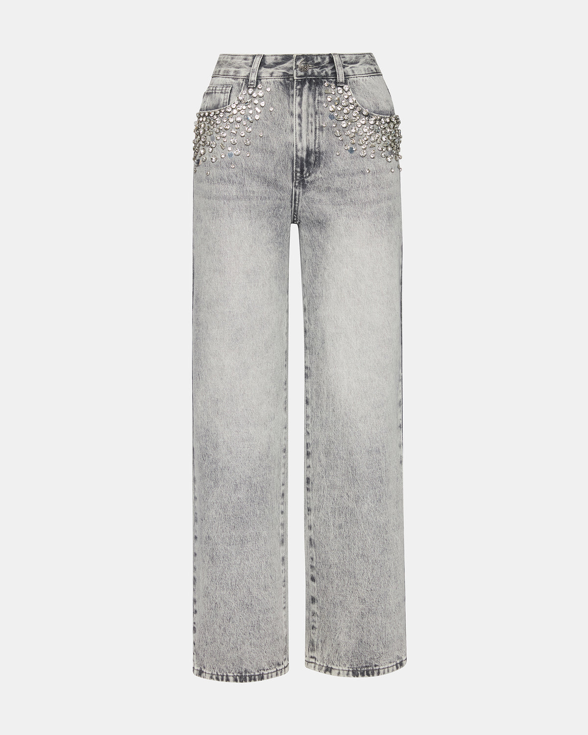ERAS Fog Rhinestone Embellised Straight-Leg Denim Women's Jeans | Steve Madden Exclusive
