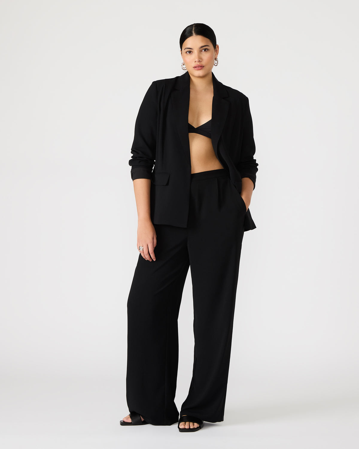 PAYTON Pant Black | Women's Wide Leg Trousers | Steve Madden Customer Favorite