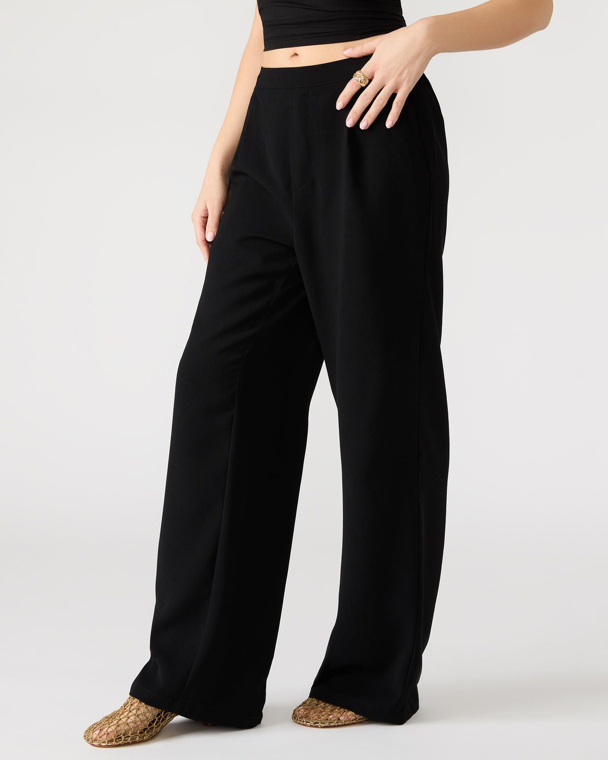 PAYTON Pant Black | Women's Wide Leg Trousers | Steve Madden Customer Favorite