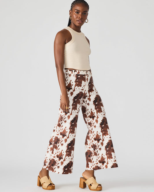 HARLI Brown Cow Print High-Rise Denim Women's Jean | Steve Madden Best Seller