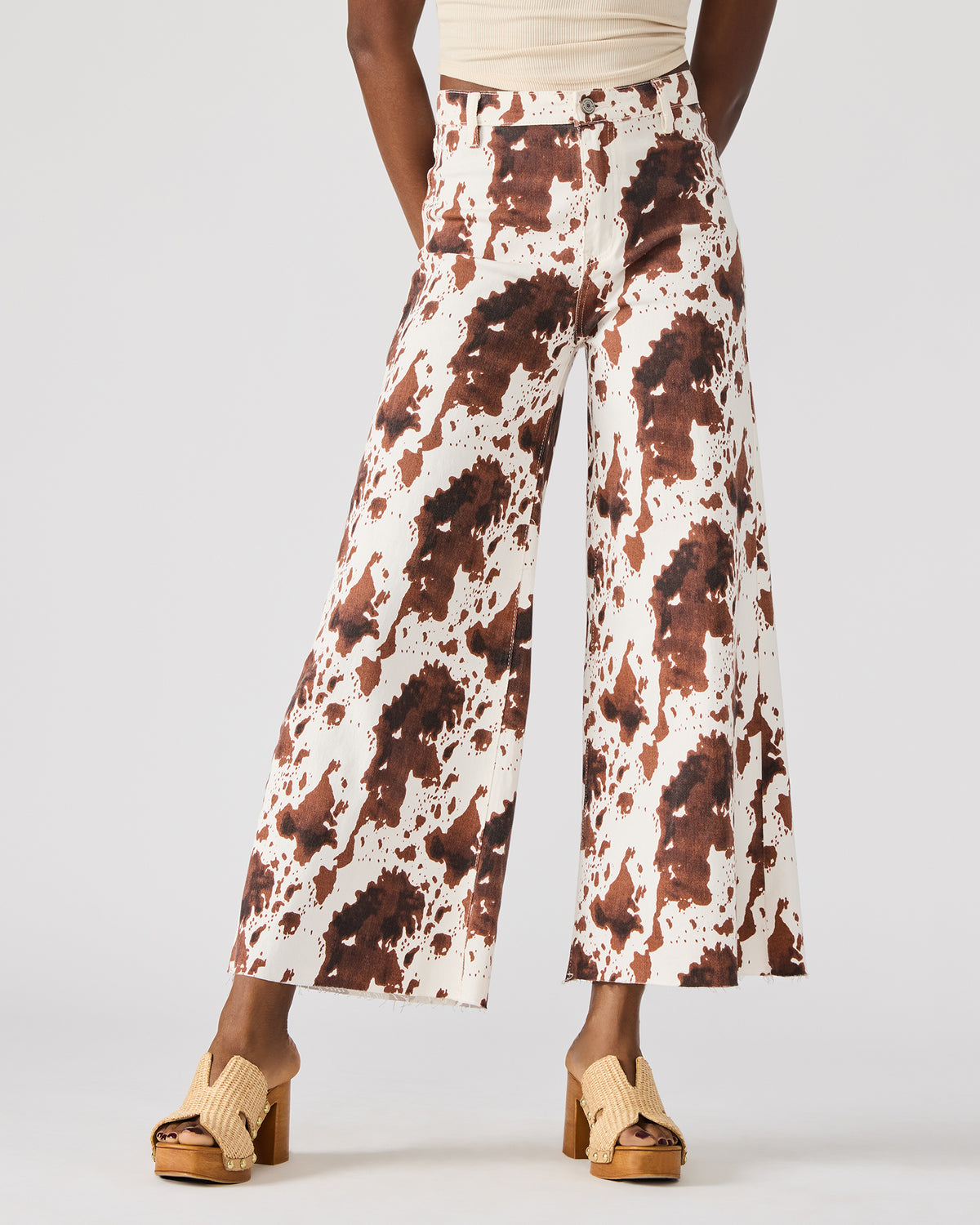 HARLI Brown Cow Print High-Rise Denim Women's Jean | Steve Madden Best Seller