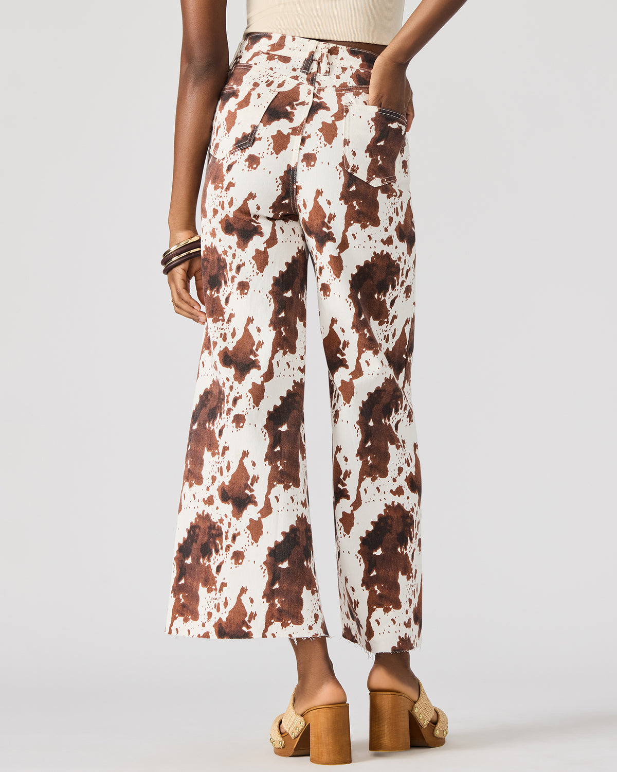 HARLI Brown Cow Print High-Rise Denim Women's Jean | Steve Madden Best Seller