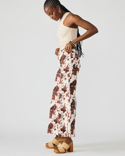 HARLI Brown Cow Print High-Rise Denim Women's Jean | Steve Madden Best Seller