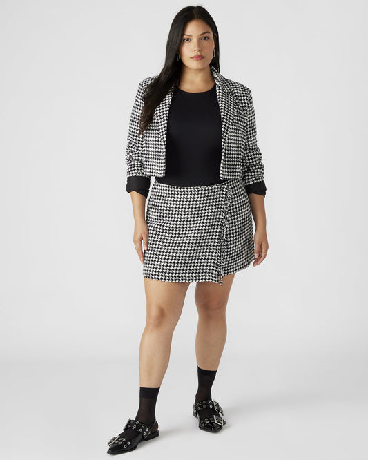 LEON Black/White Women's Wrap Mini Skirt | Steve Madden Customer Favorite
