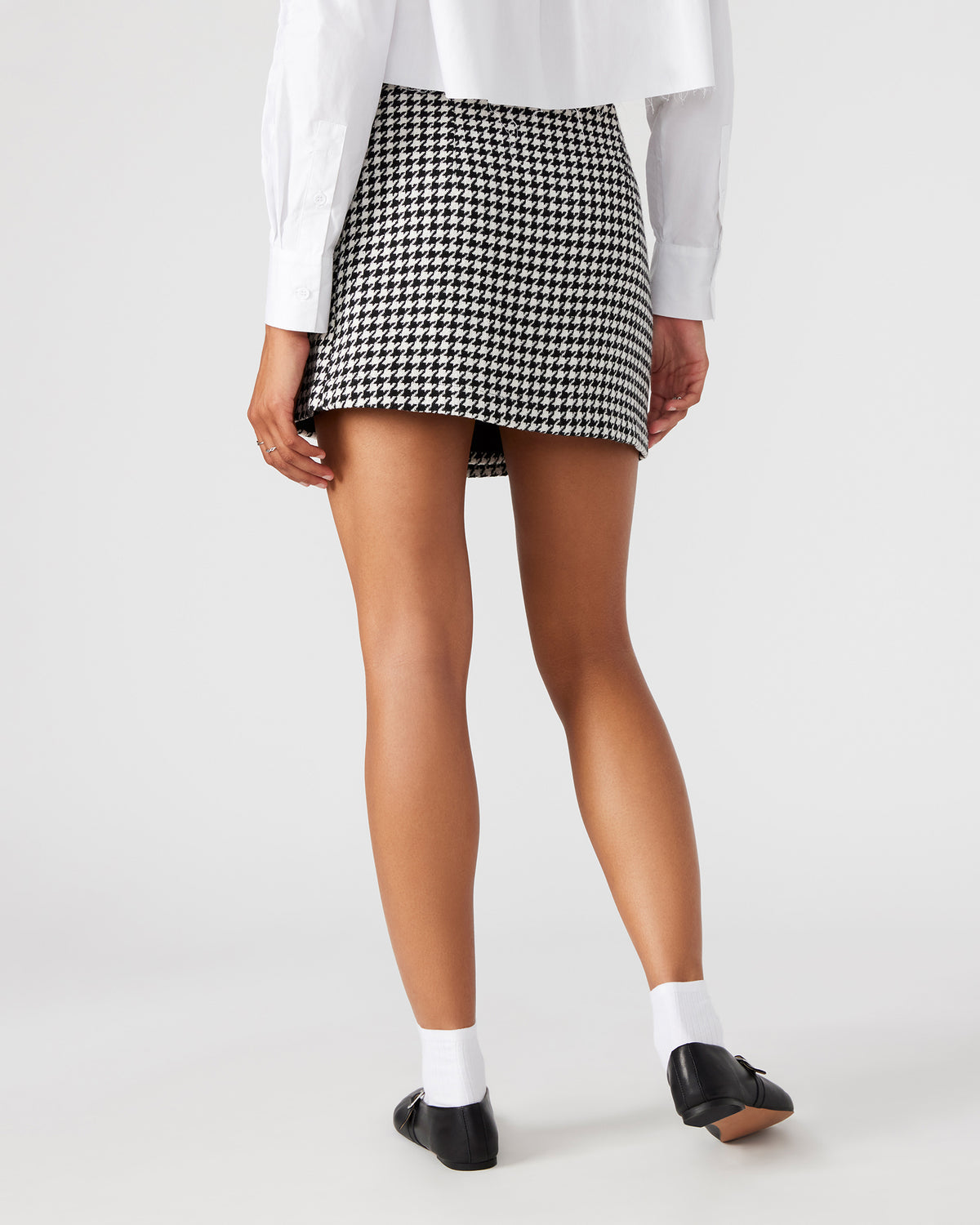 LEON Black/White Women's Wrap Mini Skirt | Steve Madden Customer Favorite