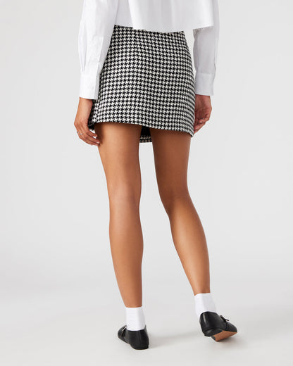 LEON Black/White Women's Wrap Mini Skirt | Steve Madden Customer Favorite