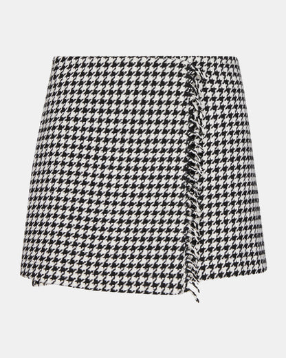 LEON Black/White Women's Wrap Mini Skirt | Steve Madden Customer Favorite