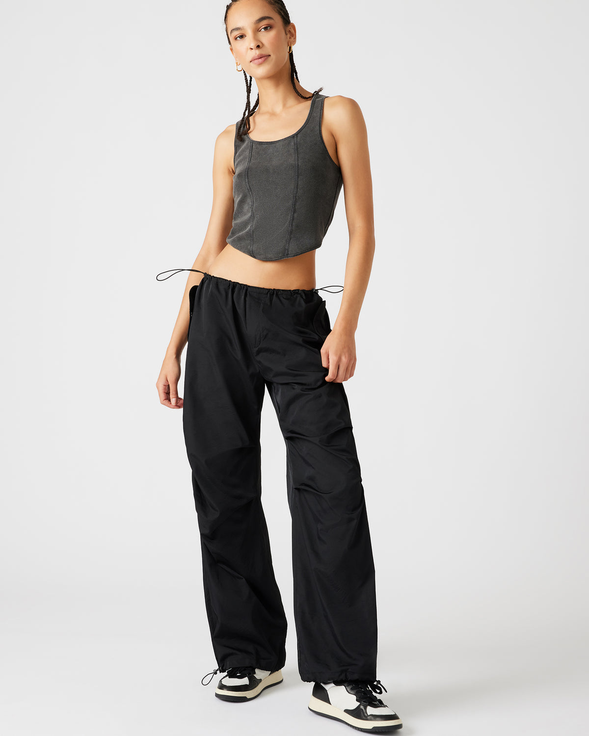 PIA Parachute Pant Black | Women's Adjustable Pants | Steve Madden Best Price
