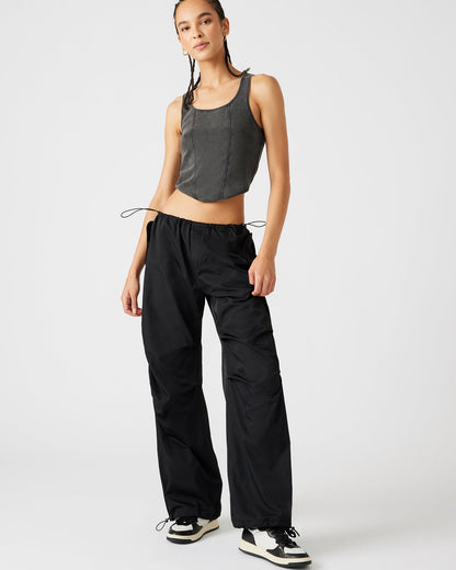 PIA Parachute Pant Black | Women's Adjustable Pants | Steve Madden Best Price
