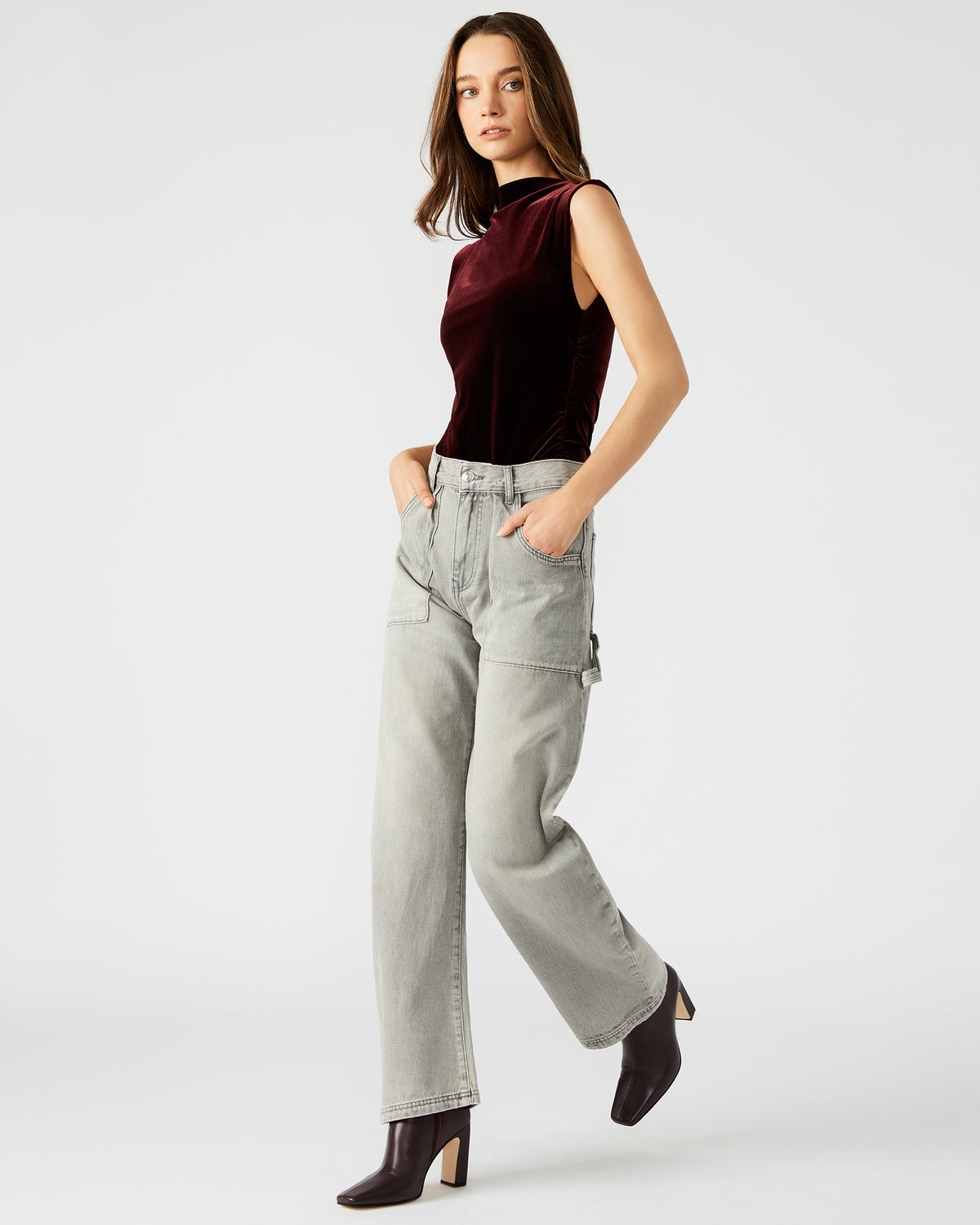 HANSEN Pant Light Grey | Women's Barrel Leg Pants | Steve Madden Featured