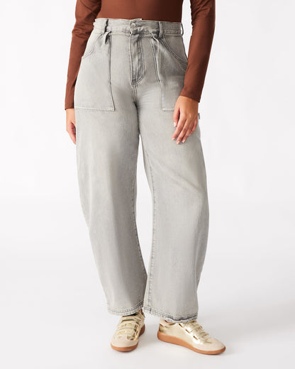HANSEN Pant Light Grey | Women's Barrel Leg Pants | Steve Madden Featured