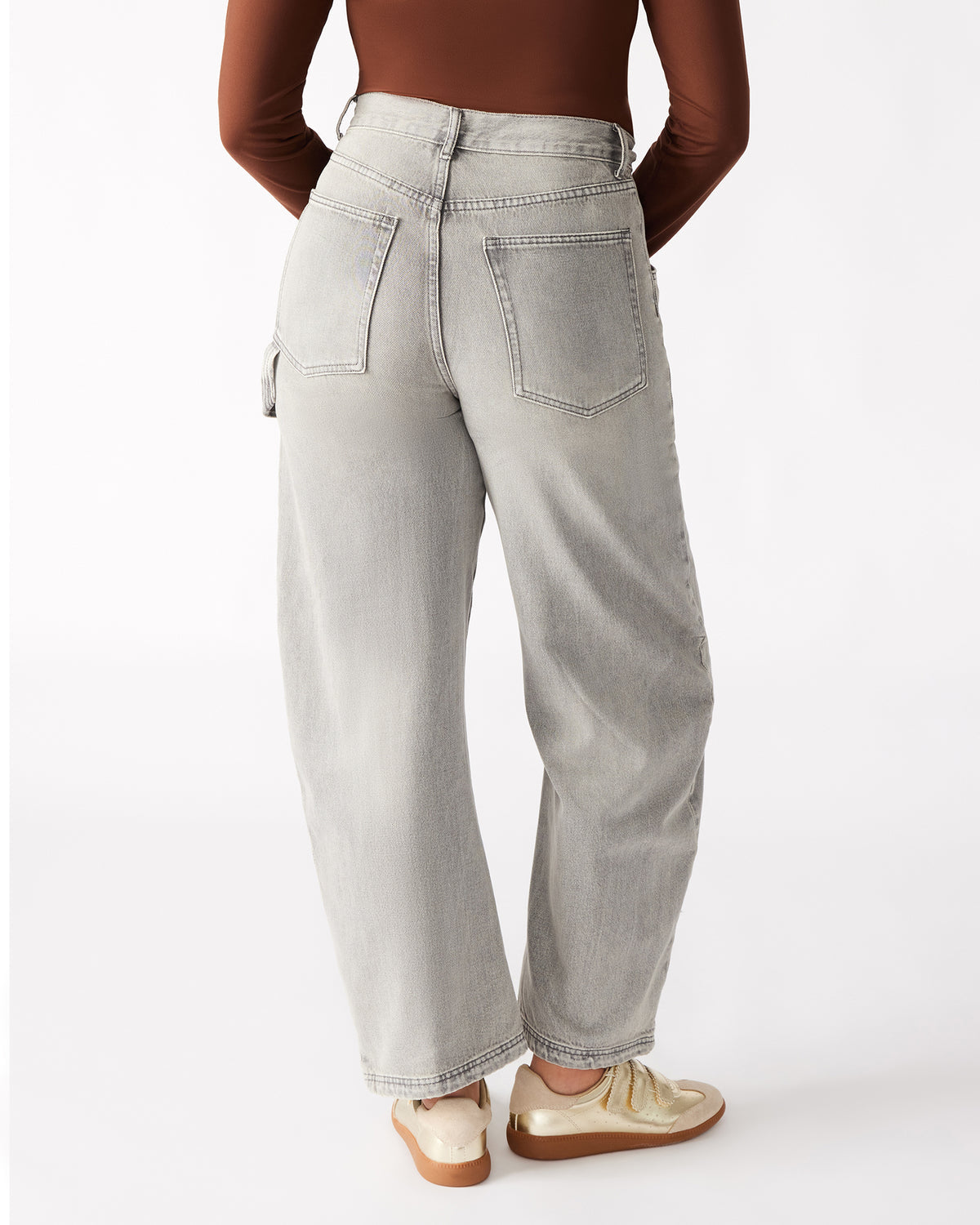 HANSEN Pant Light Grey | Women's Barrel Leg Pants | Steve Madden Featured