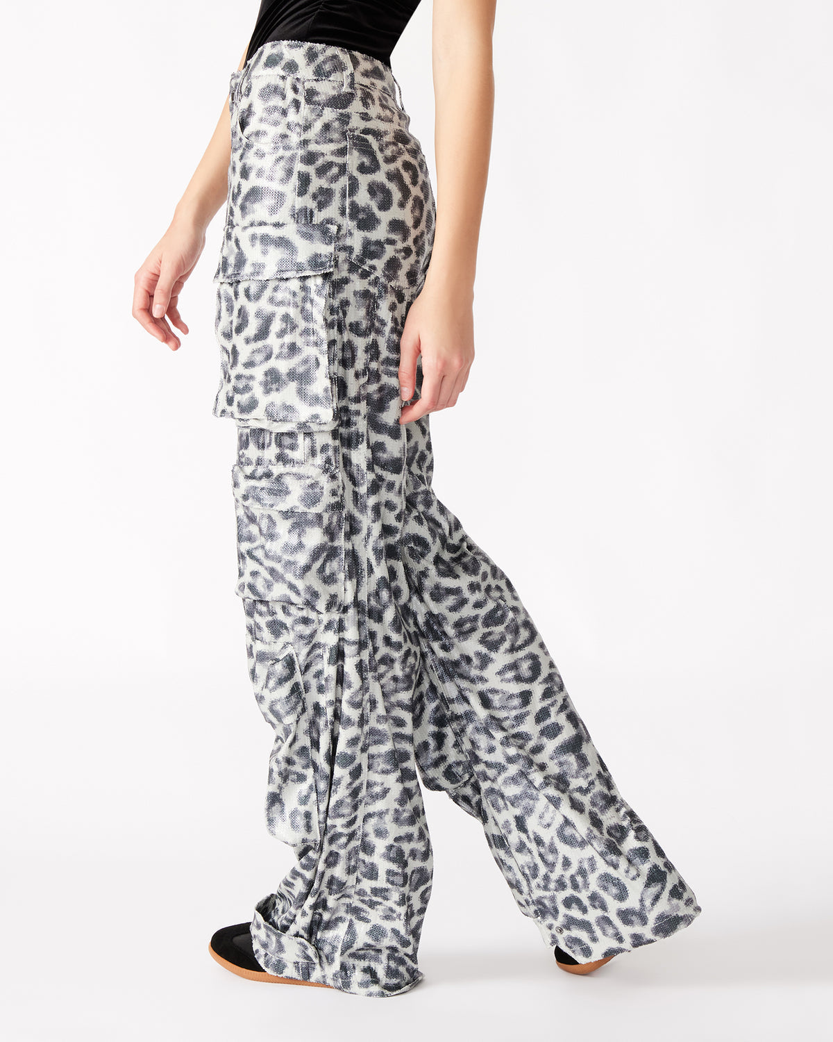 DUO Leopard Sequin Women's Utility Cargo Pants | Steve Madden Deals
