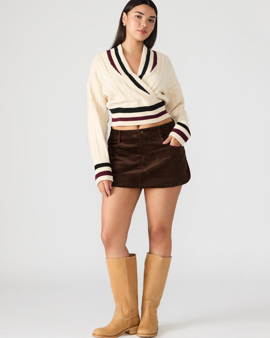 SIMONA Dark Espresso Women's Mini Skirt | Steve Madden Trusted