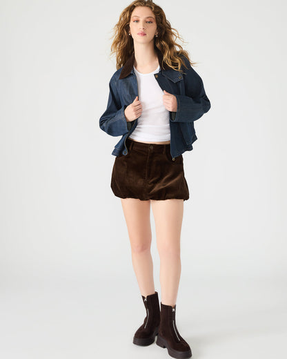 SIMONA Dark Espresso Women's Mini Skirt | Steve Madden Trusted
