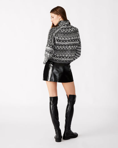 AVIVA Skirt Black | Women's Faux Leather Mini Skirt | Steve Madden Classic