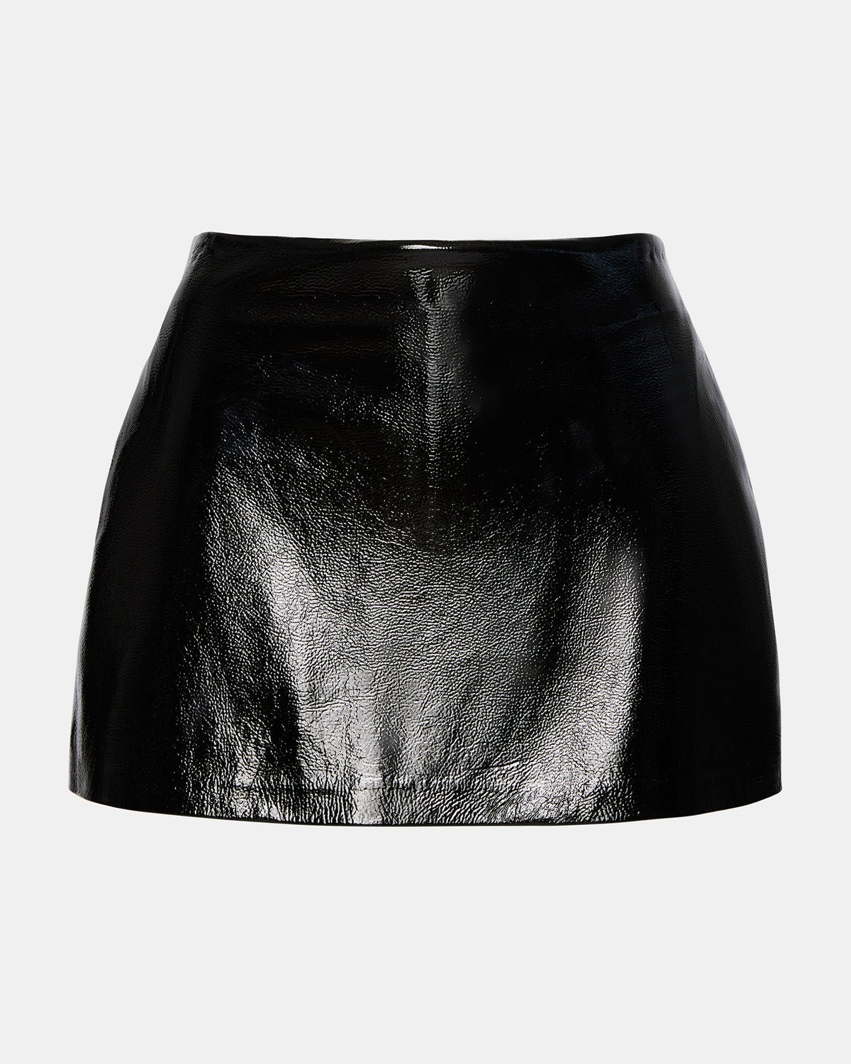 AVIVA Skirt Black | Women's Faux Leather Mini Skirt | Steve Madden Classic