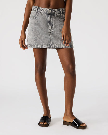 ABACO Light Grey Women's Denim Skirt | Steve Madden Trusted