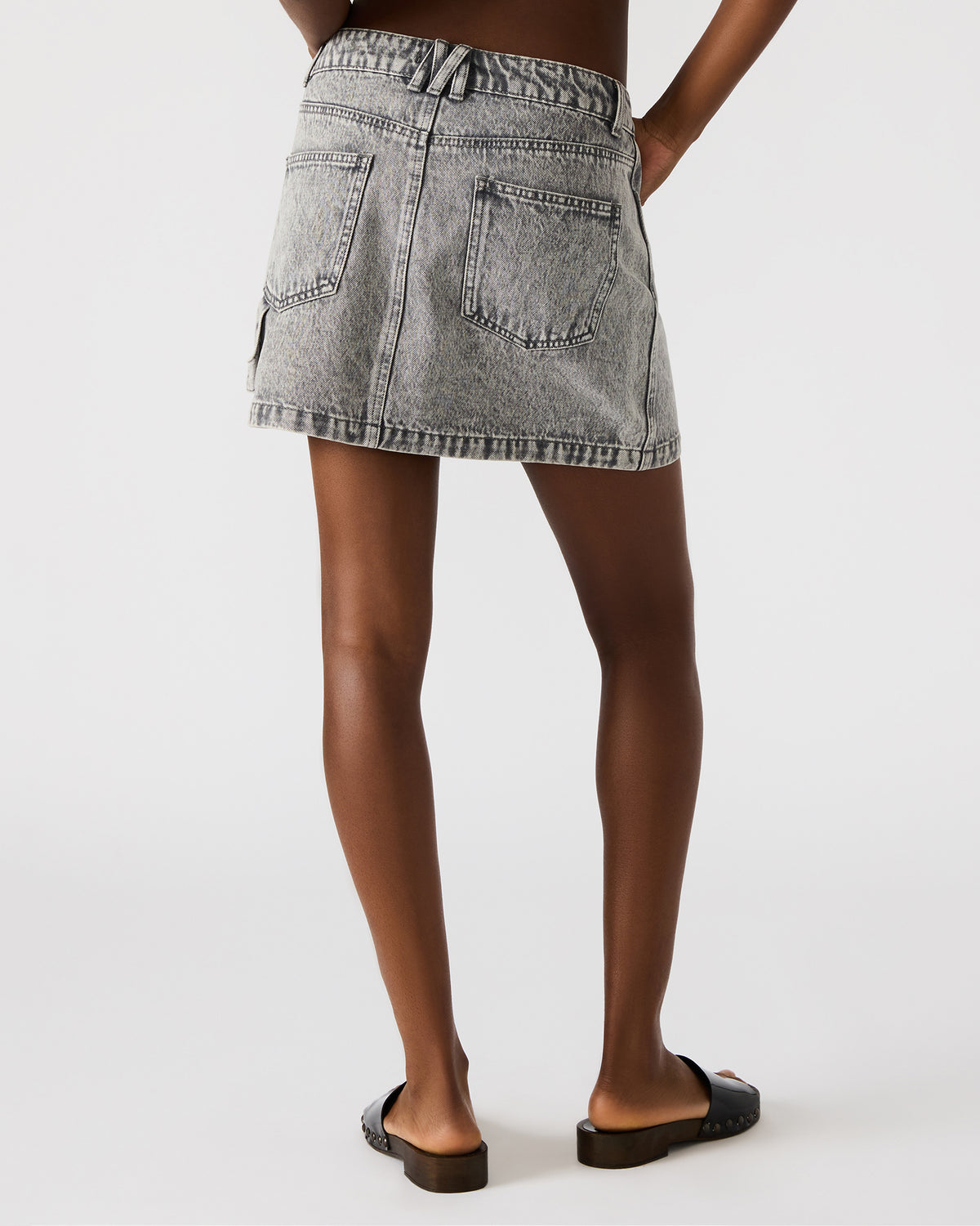 ABACO Light Grey Women's Denim Skirt | Steve Madden Trusted
