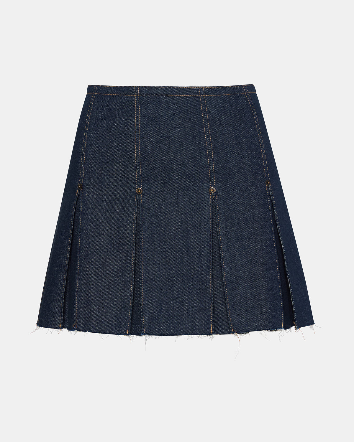 JOAN Deep Indigo Pleated Denim Matching Set Women's Skirt | Steve Madden Essential