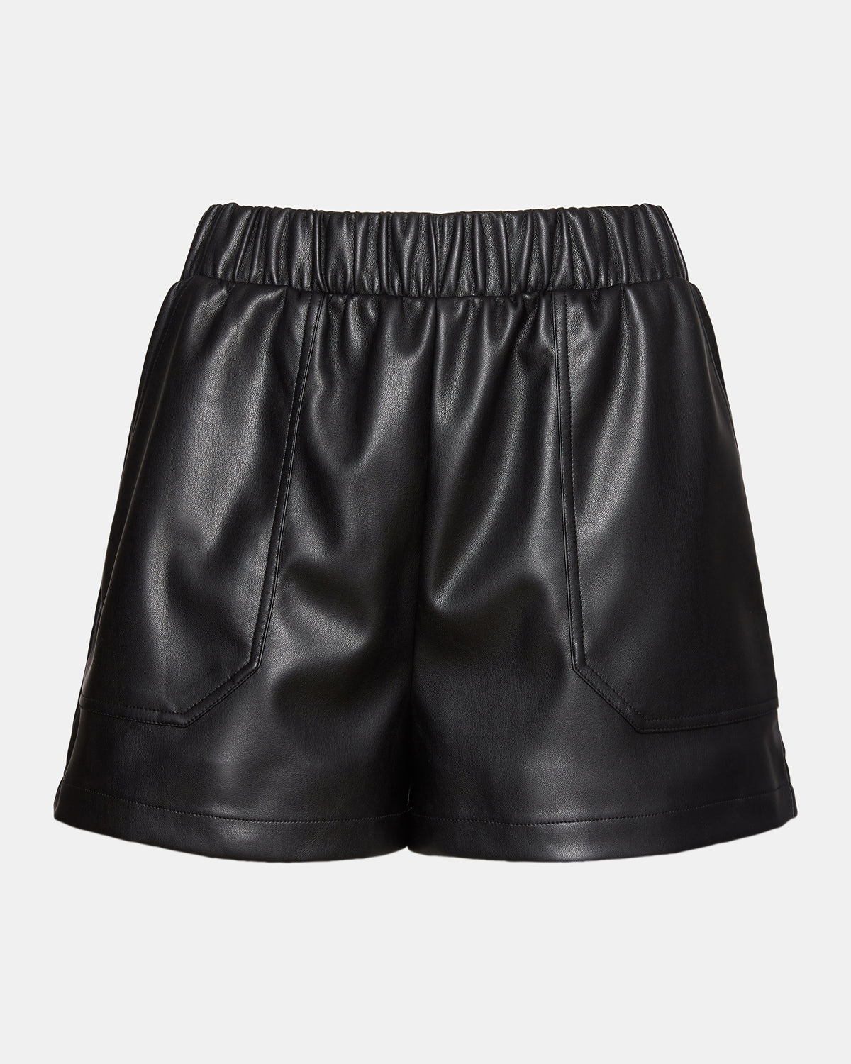 FAUX THE RECORD Short Black | Women's Faux Leather Short | Steve Madden Special Offer