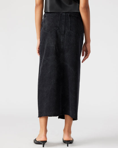 AVANI Denim Skirt Black | Women's Denim Maxi Skirt | Steve Madden Best Seller