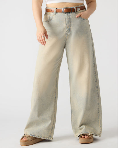 MAGNUS Women's Washed Denim Wide-Leg Jeans | Steve Madden Best Seller