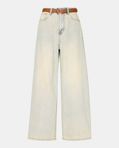 MAGNUS Women's Washed Denim Wide-Leg Jeans | Steve Madden Best Seller