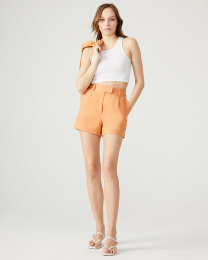 IMELDA Caramel Pleated Trouser Women's Shorts | Steve Madden Essential