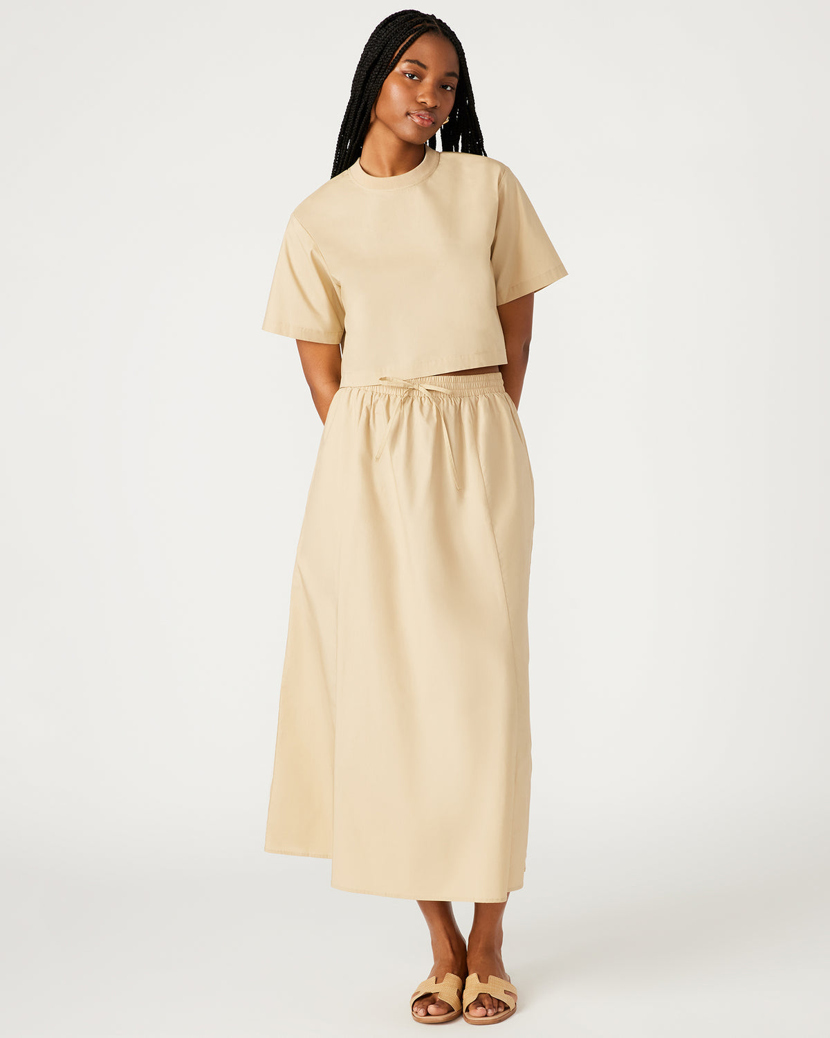 SUNNY Skirt Khaki | Women's A-Line Maxi Skirt | Steve Madden Trending