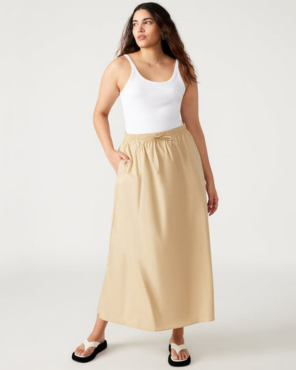 SUNNY Skirt Khaki | Women's A-Line Maxi Skirt | Steve Madden Trending