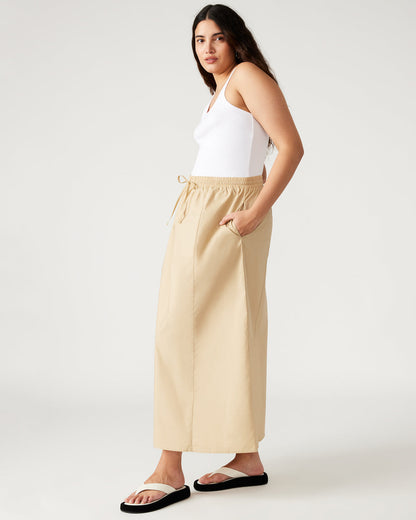 SUNNY Skirt Khaki | Women's A-Line Maxi Skirt | Steve Madden Trending