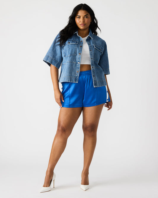 BECKHAM Blue Women's Athletic Track Shorts | Steve Madden Essential