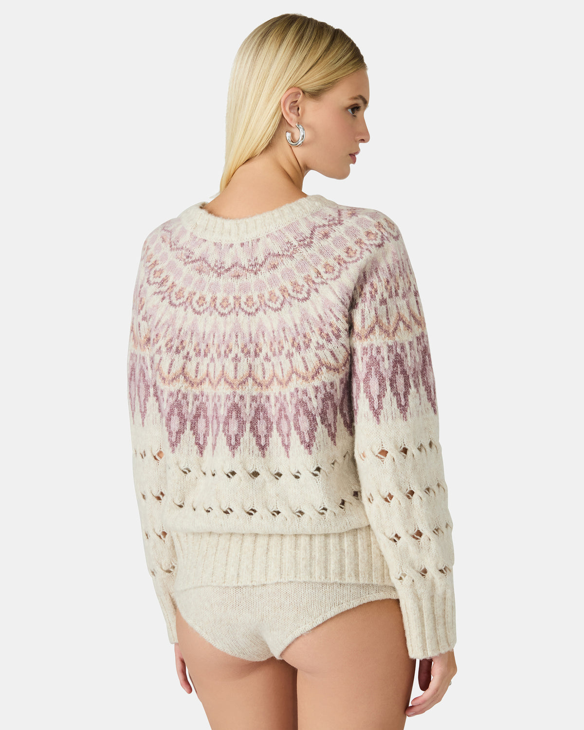 SUZETTE Multi Women's Fair Isle Long-Sleeved Pullover Sweater | Steve Madden Everyday