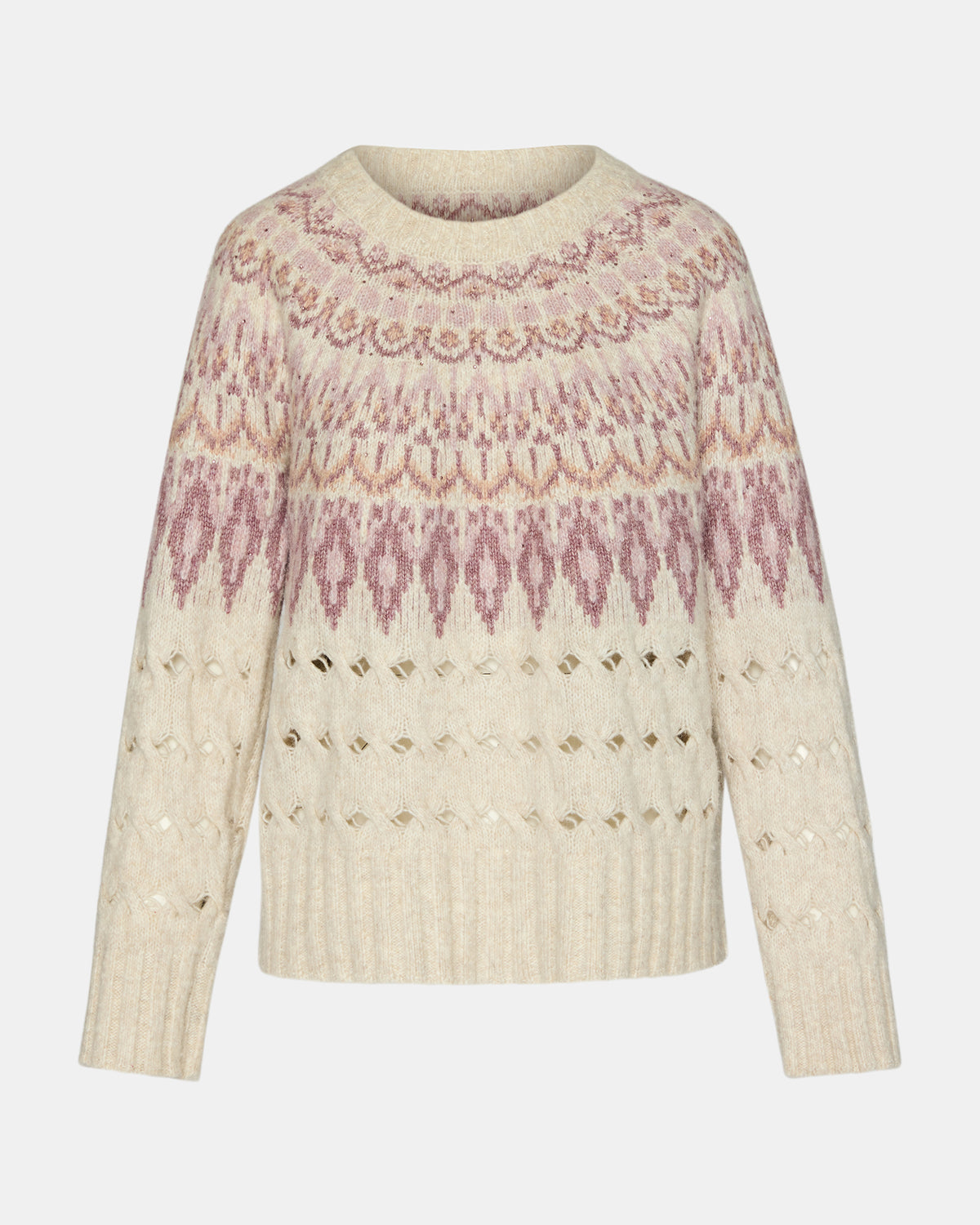 SUZETTE Multi Women's Fair Isle Long-Sleeved Pullover Sweater | Steve Madden Everyday