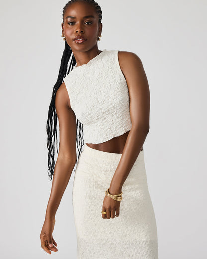SEASIDE Maxi Skirt Set Cream Women's Textured Matching Set | Steve Madden Sale