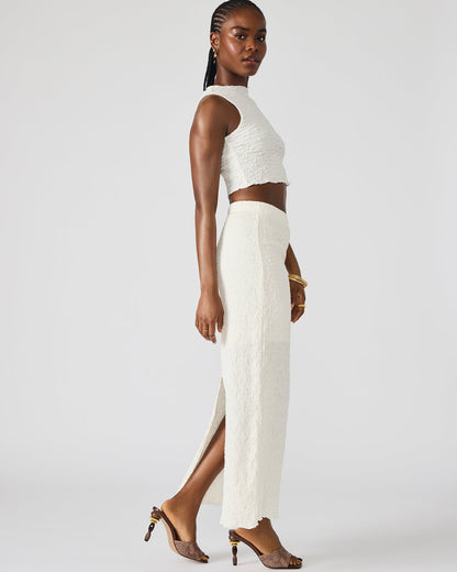 SEASIDE Maxi Skirt Set Cream Women's Textured Matching Set | Steve Madden Sale