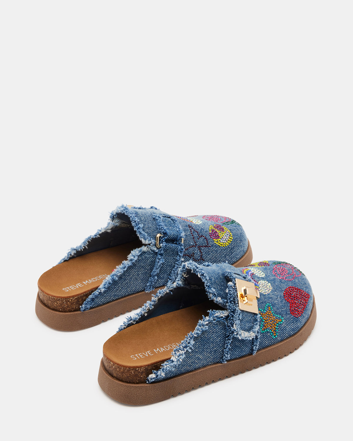 Kids' MONEYY Denim Multi Girls' Slip-On Clogs | Steve Madden Customer Favorite
