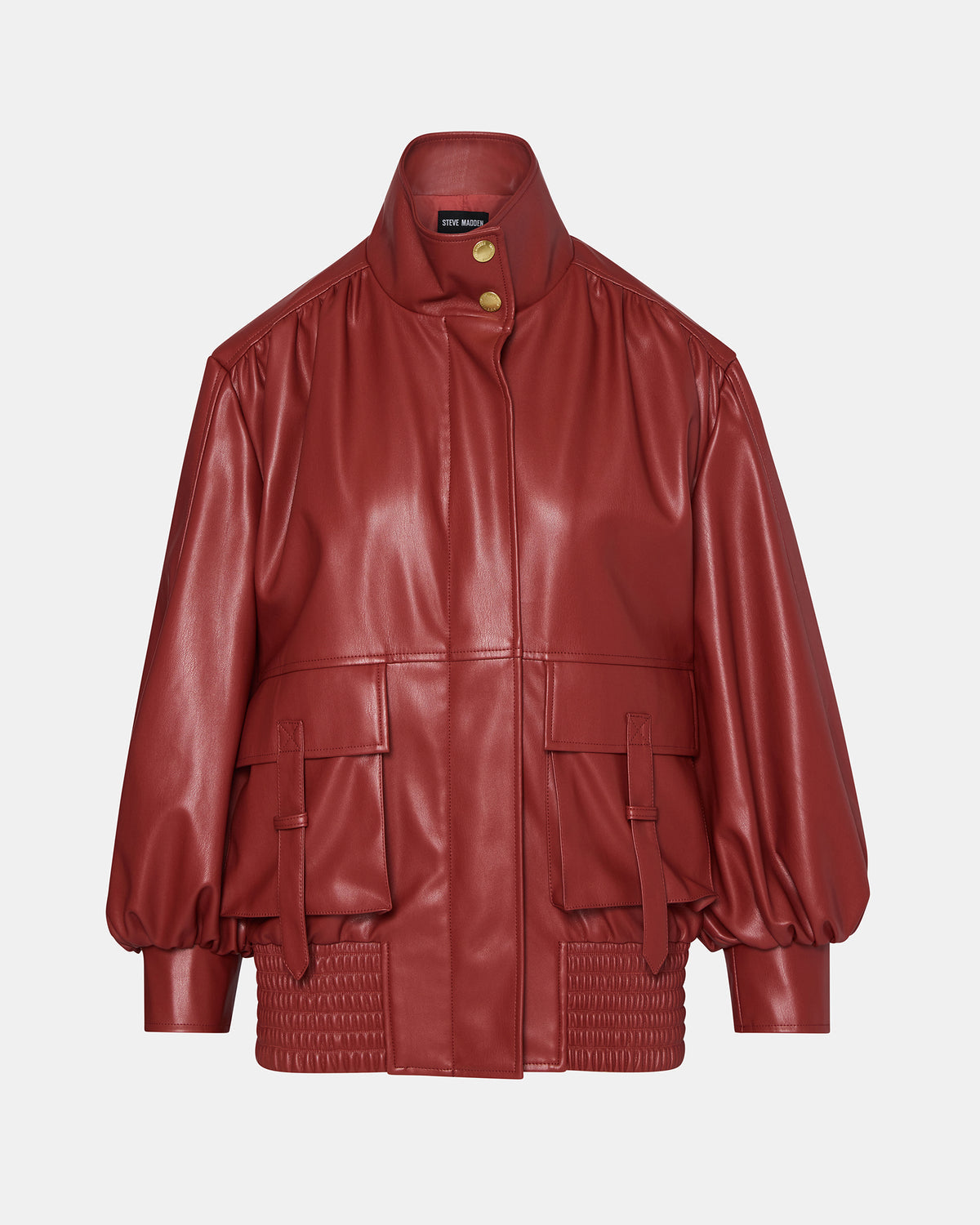 VEE Dusty Brick Faux Leather Long-Sleeved Women's Jacket | Steve Madden Special Offer