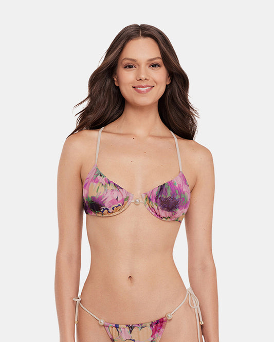 SUPER BLOOM MULTI BIKINI TOP Underwire Pearl Women's Bikini Top | Steve Madden Best Seller