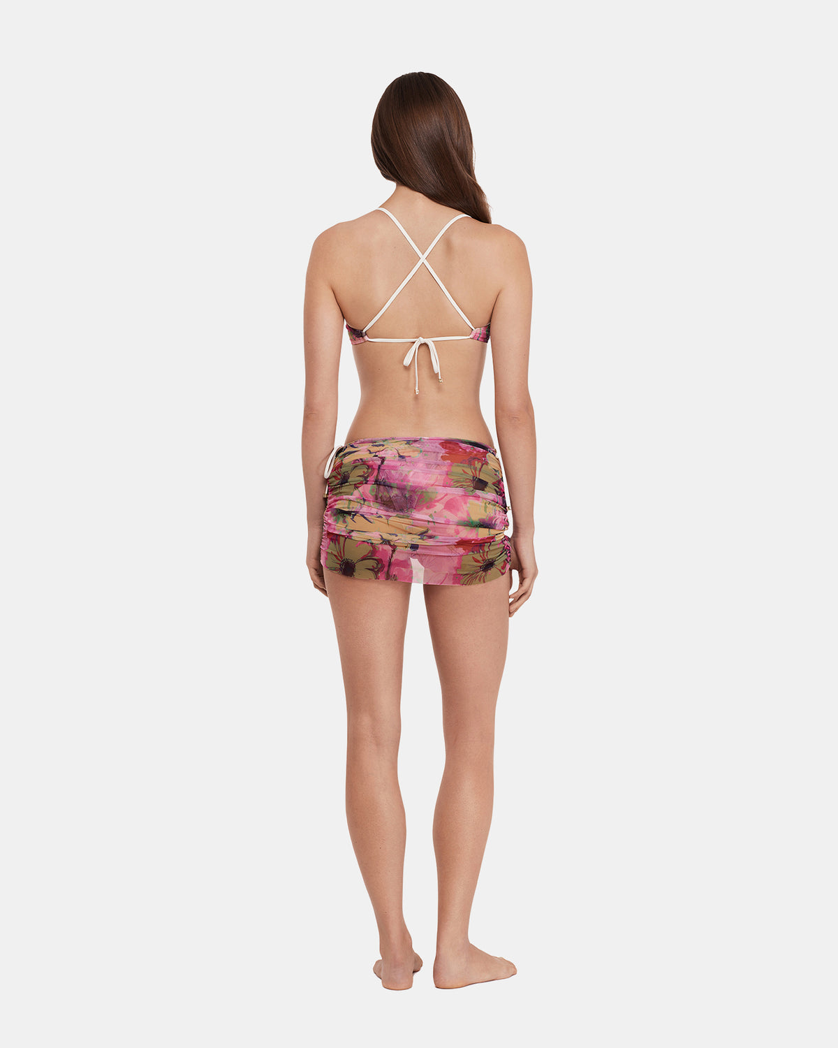 SUPER BLOOM MULTI BIKINI COVER-UP Mesh Skirt Floral Pattern Women's Swim Cover-Up | Steve Madden New