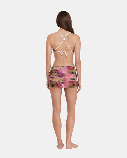 SUPER BLOOM MULTI BIKINI COVER-UP Mesh Skirt Floral Pattern Women's Swim Cover-Up | Steve Madden New